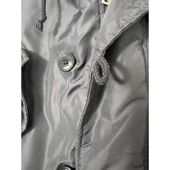 J. Crew Mens Snorkel Parka Jacket Faux Fur Hood Navy Blue Cold Weather Size S - Picture 9 of 16